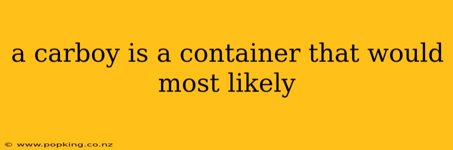 a carboy is a container that would most likely