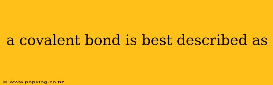 a covalent bond is best described as