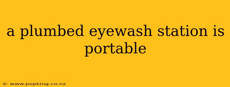 a plumbed eyewash station is portable