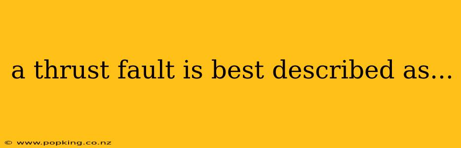 a thrust fault is best described as...