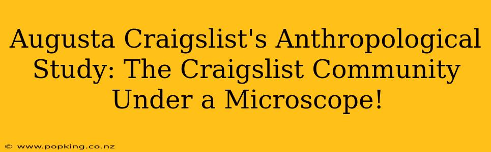 Augusta Craigslist's Anthropological Study: The Craigslist Community Under a Microscope!