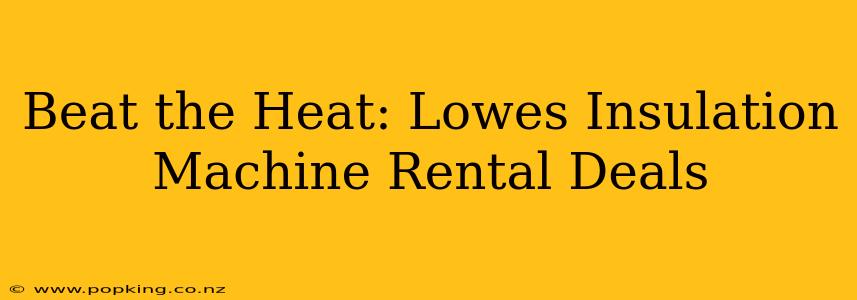 Beat the Heat: Lowes Insulation Machine Rental Deals