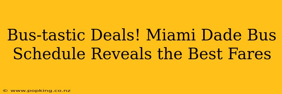 Bus-tastic Deals! Miami Dade Bus Schedule Reveals the Best Fares