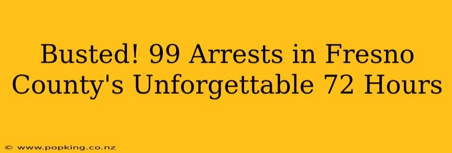 Busted! 99 Arrests in Fresno County's Unforgettable 72 Hours