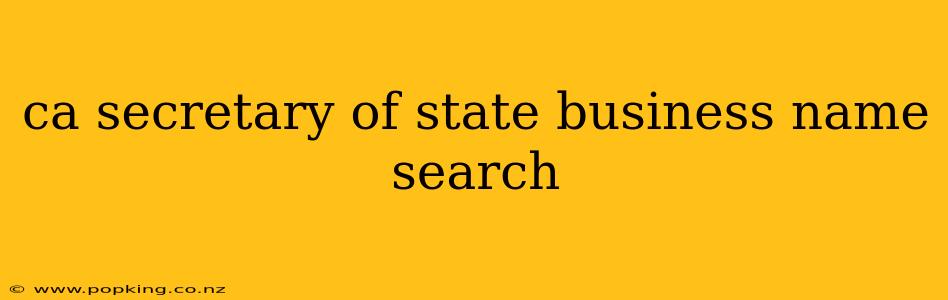 ca secretary of state business name search