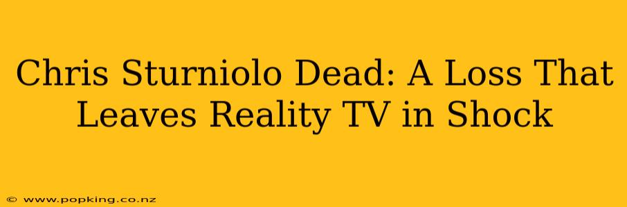 Chris Sturniolo Dead: A Loss That Leaves Reality TV in Shock