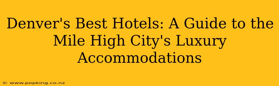 Denver's Best Hotels: A Guide to the Mile High City's Luxury Accommodations
