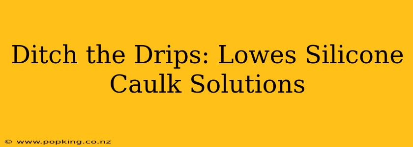 Ditch the Drips: Lowes Silicone Caulk Solutions