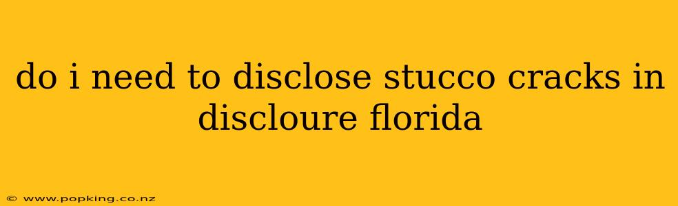 do i need to disclose stucco cracks in discloure florida