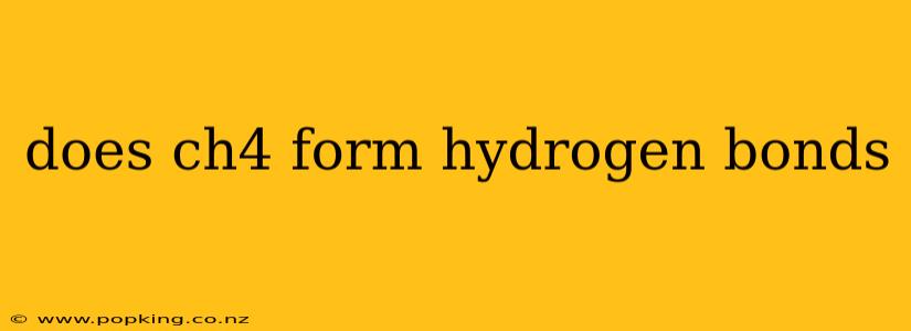 does ch4 form hydrogen bonds