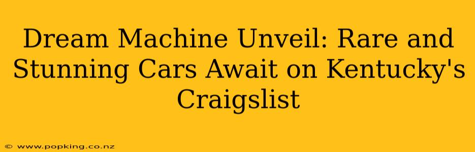 Dream Machine Unveil: Rare and Stunning Cars Await on Kentucky's Craigslist