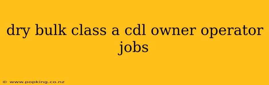 dry bulk class a cdl owner operator jobs