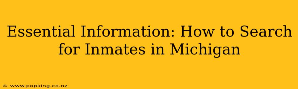 Essential Information: How to Search for Inmates in Michigan