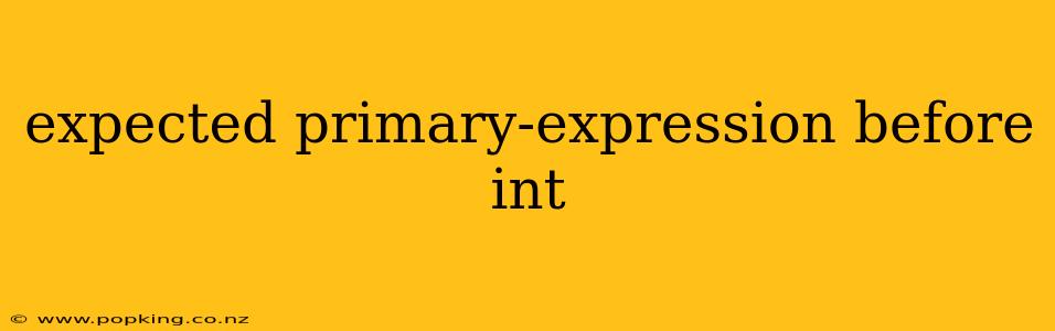 expected primary-expression before int