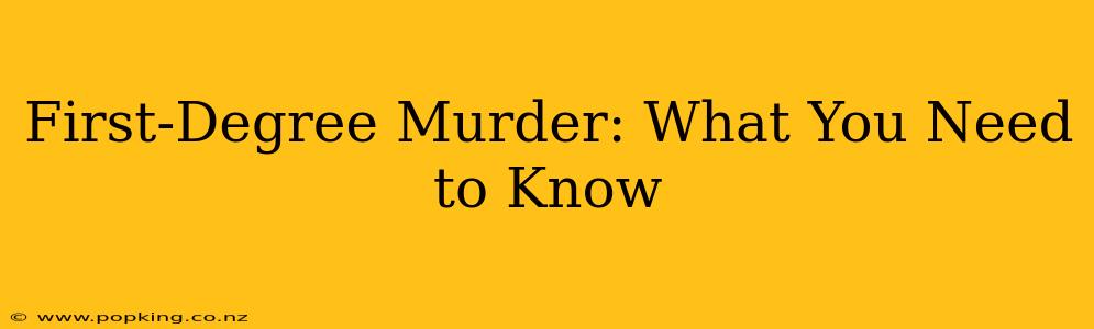 First-Degree Murder: What You Need to Know