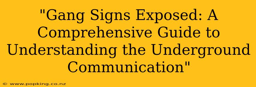 "Gang Signs Exposed: A Comprehensive Guide to Understanding the Underground Communication"