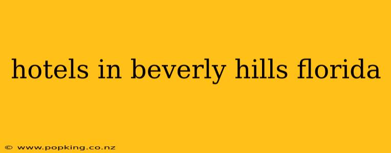 hotels in beverly hills florida