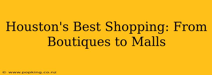 Houston's Best Shopping: From Boutiques to Malls