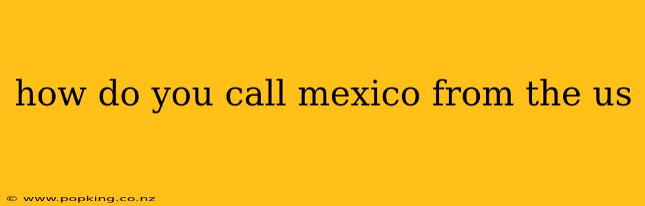 how do you call mexico from the us