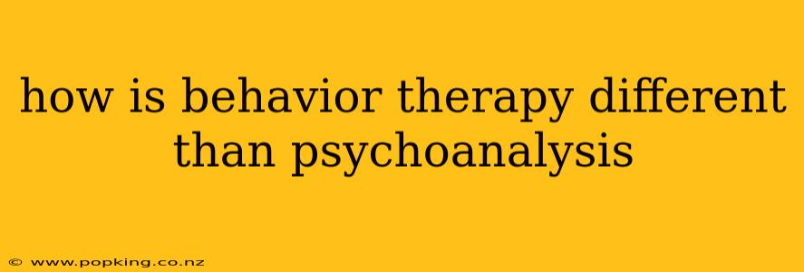how is behavior therapy different than psychoanalysis