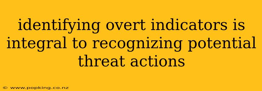 identifying overt indicators is integral to recognizing potential threat actions