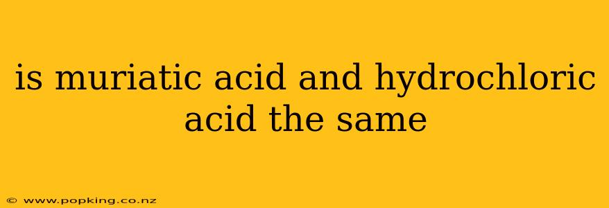 is muriatic acid and hydrochloric acid the same
