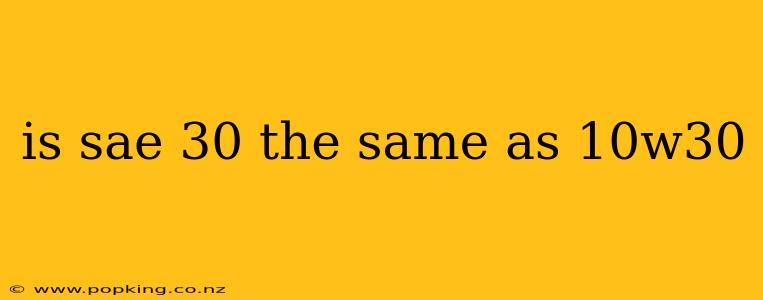 is sae 30 the same as 10w30