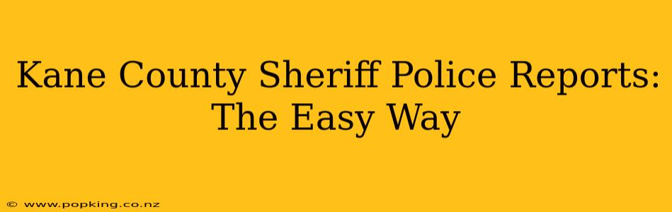 Kane County Sheriff Police Reports: The Easy Way