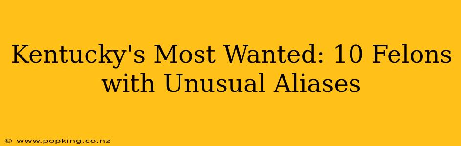 Kentucky's Most Wanted: 10 Felons with Unusual Aliases