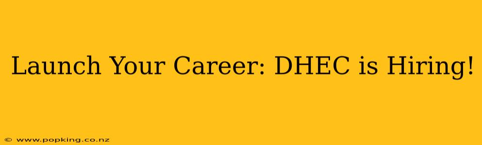 Launch Your Career: DHEC is Hiring!