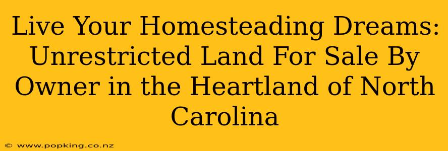 Live Your Homesteading Dreams: Unrestricted Land For Sale By Owner in the Heartland of North Carolina