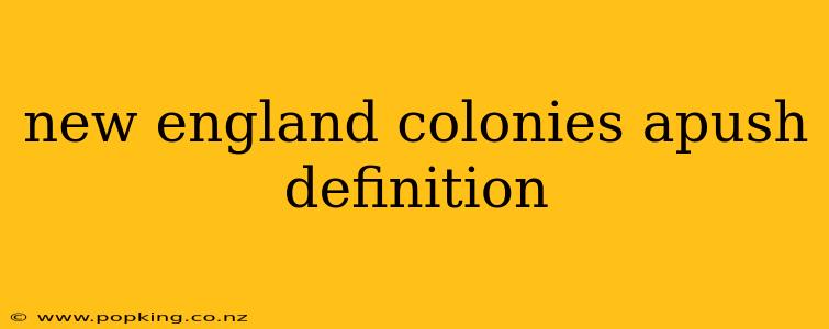 new england colonies apush definition
