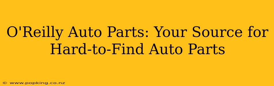 O'Reilly Auto Parts: Your Source for Hard-to-Find Auto Parts