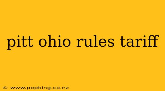 pitt ohio rules tariff
