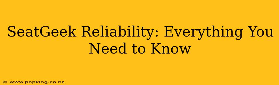 SeatGeek Reliability: Everything You Need to Know