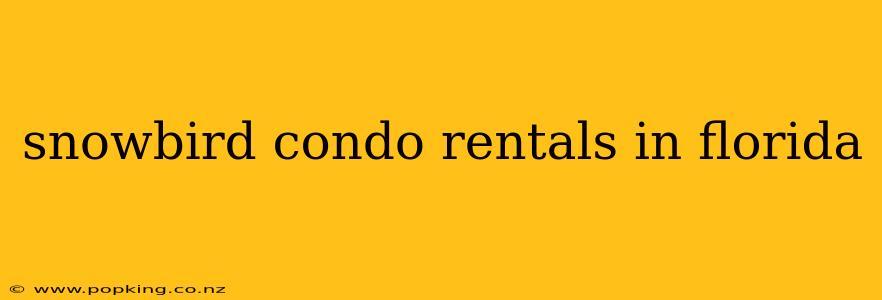 snowbird condo rentals in florida
