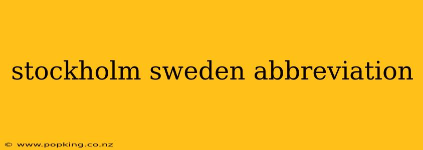 stockholm sweden abbreviation