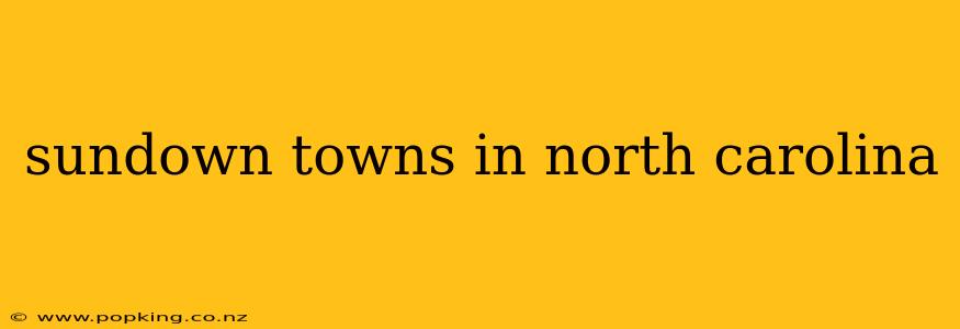 sundown towns in north carolina
