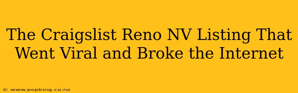 The Craigslist Reno NV Listing That Went Viral and Broke the Internet