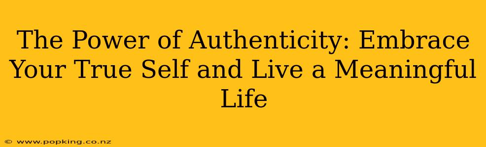 The Power of Authenticity: Embrace Your True Self and Live a Meaningful Life