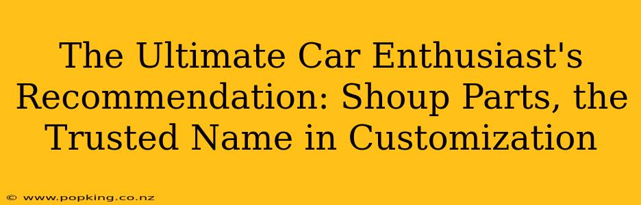 The Ultimate Car Enthusiast's Recommendation: Shoup Parts, the Trusted Name in Customization