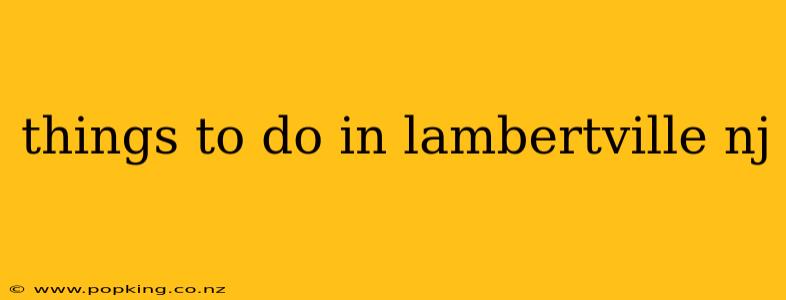 things to do in lambertville nj