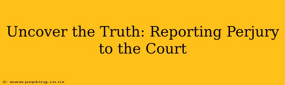 Uncover the Truth: Reporting Perjury to the Court