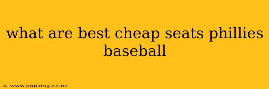 what are best cheap seats phillies baseball