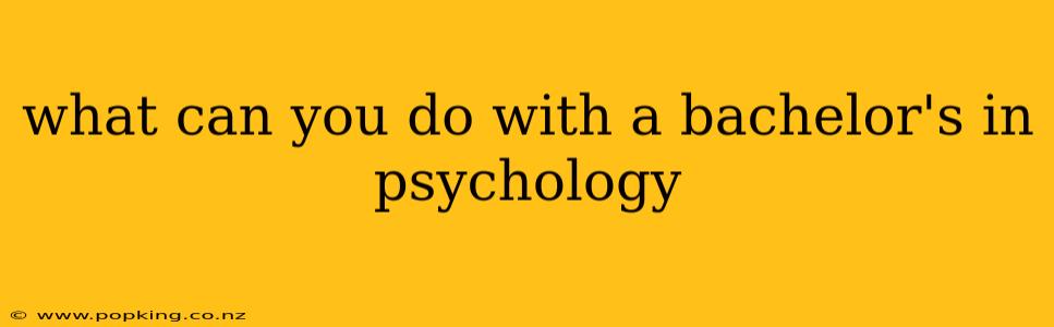 what can you do with a bachelor's in psychology