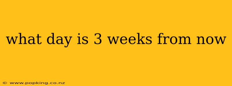 what day is 3 weeks from now