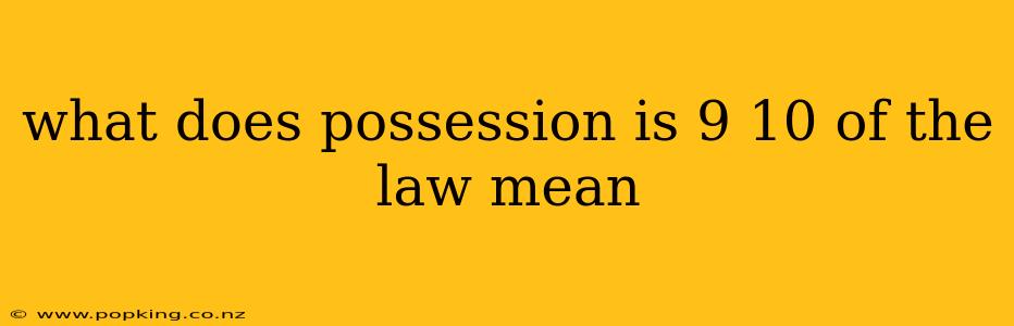 what does possession is 9 10 of the law mean