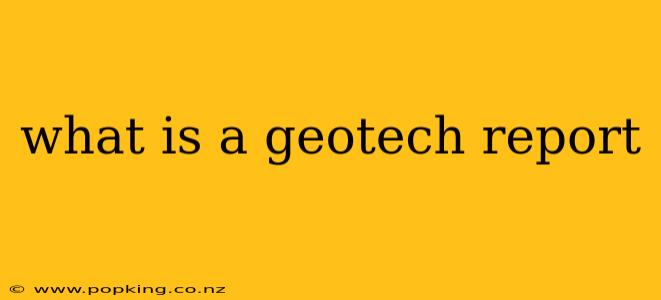 what is a geotech report