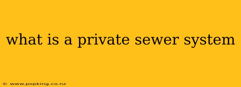 what is a private sewer system