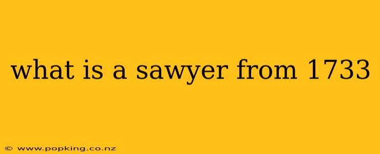what is a sawyer from 1733